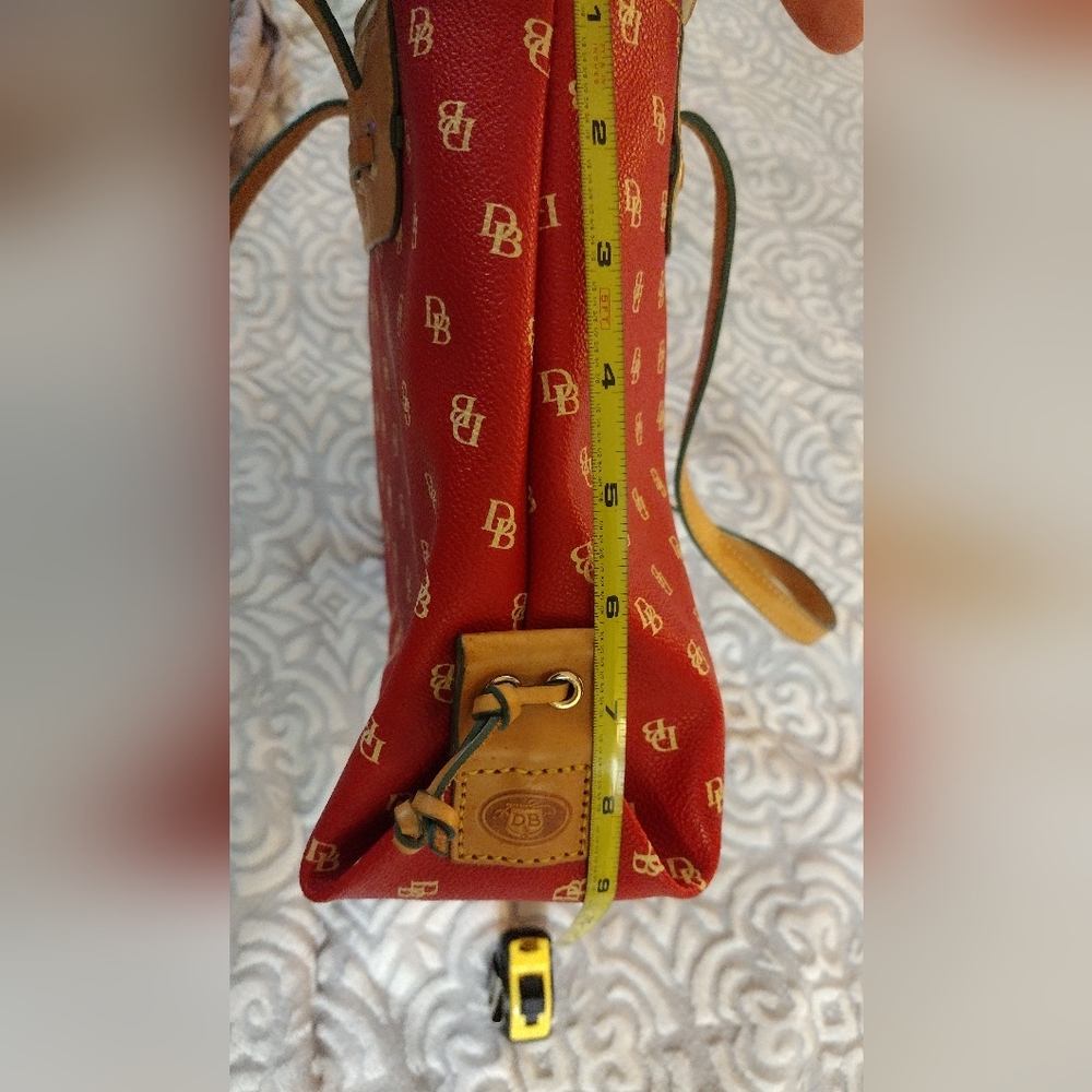 Dooney & Burke Red Signature Coated Canvas with Leather Handles and Trim. - Picture 13 of 15